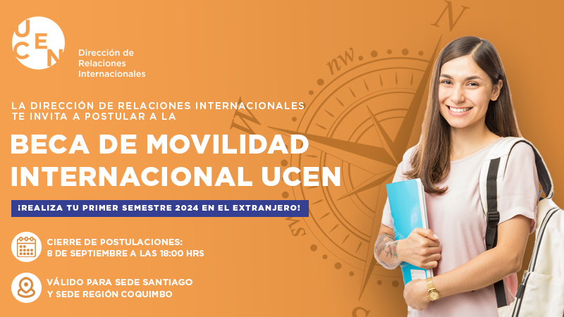 Dirección de Relaciones Internacionales abre postulación para Beca de Movilidad Internacional UCEN