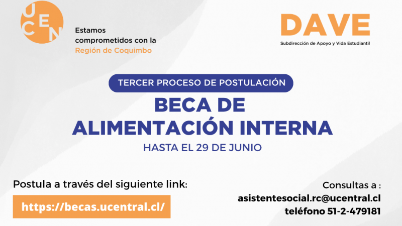 Disponible el tercer llamado a postulación de beca de alimentación interna 2025